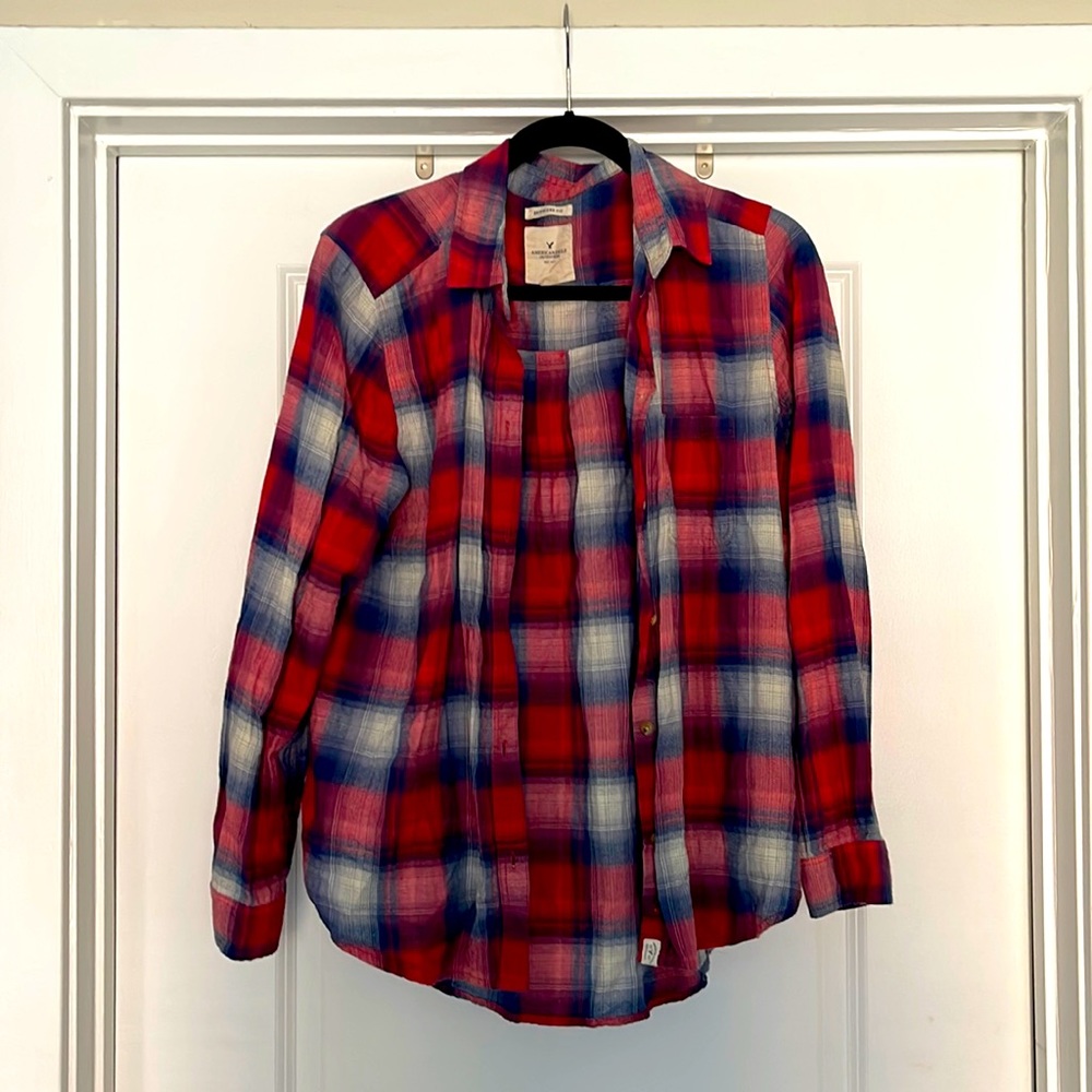 American Eagle Boyfriend Fit Flannel Shirt
